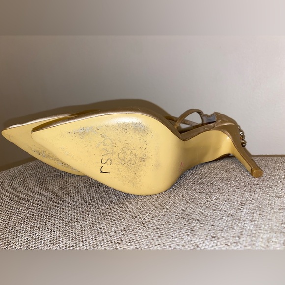 RSVP SATIN HEELS IN BEIGE/CREAM - Picture 9 of 12